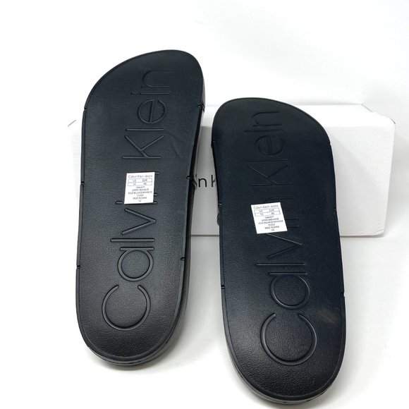 💖MEGA SALE💖 Calvin Klein Mavett Monogram Slide Sandal Black Men's Size - Picture 10 of 12